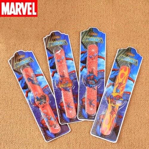 Spiderman Wristband Cartoon Disney Anime Movies Figures Random Color Watches Kid Marvel Series Fashion Toy Boys Cbirthday Gifts