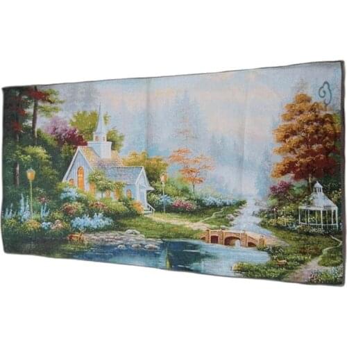 Retro Chinese sofa background wall decoration painting rural landscape hanging painting bedroom painting restaurant mural