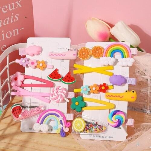 Ins Colorful Side Clip Cute Girl Baby Small Hairclip Female Korean Girls Hair Hoop BB Clip Children Hair Accessories Clips