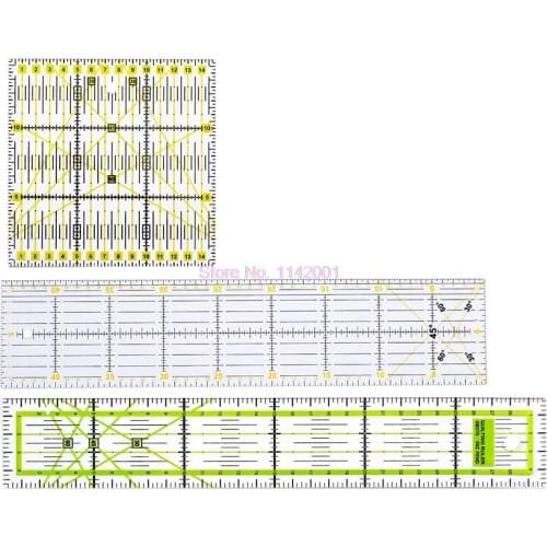 20set 3Pcs/Set Acrylic Fabric Cloth Ruler Sew Patchwork Ruler Tailor Tools DIY Manual Grid Cutting Sewing Machine Accessories