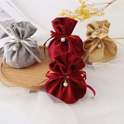 Small Velvet Pouch Gift Bags Jewelry Sack Drawstring Flannel 10x14cm 12pcs/Lot Bracelet Earrings Wedding Candy Storage Packaging
