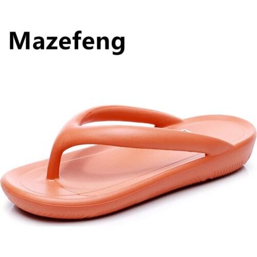Mazefeng 2021 Summer Slippers Women Massage Durable Flip Flops Beach Sandals Female Wedge Shoes Striped Lady Room Slippers 35-44