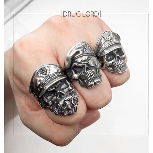 BEIER Drop shipping New Cool Stainless Steel Fashion Skull Ring Punk Unqiue Jewelry For Men free shipping BR8-525