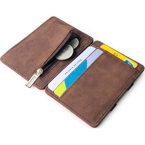 Men Wallet Small Size Magic Band Solid Color Card Holder Coin Purse -OPK