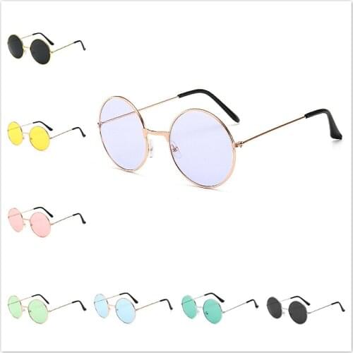 Multicolor Hot Sale Retro Vintage Sunglasses Round Metal Sunglasses Men Women Fashion Glasses Driver Goggles Designer