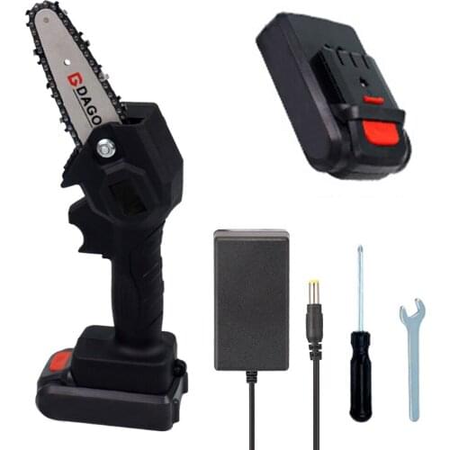 24V Lithium Battery Portable Electric Pruning Saw Rechargeable Mini Brushed Electric Chain Saw Woodworking Garden Logging Saw21V