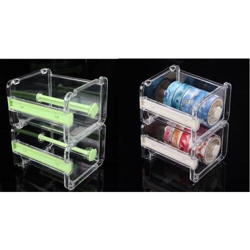 2 pack Transparent visible Desktop Tape Dispenser (not included Masking Tape)