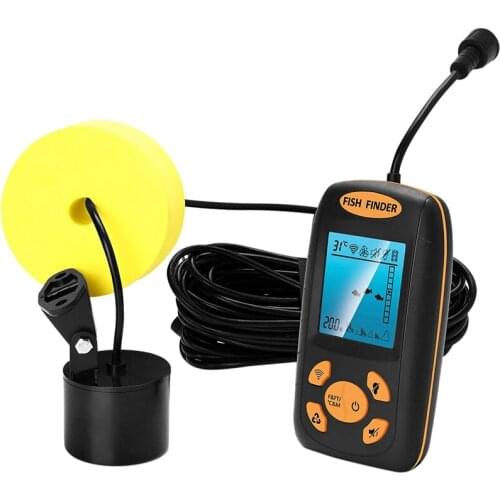 Fish Finder Portable Boat Depth Fishing Handheld Fish Finders Depth with Sonar Transducer and LCD Display