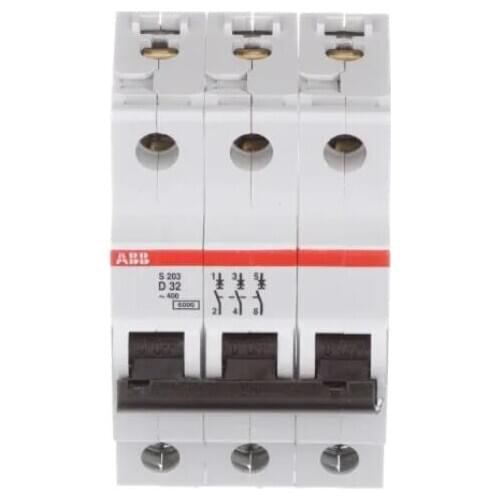 S203-D32 10113756 Circuit Breaker, 3-Pole, D Curve, 32A, 6kA, 480Y/277VAC, Handle, Screw Terminals