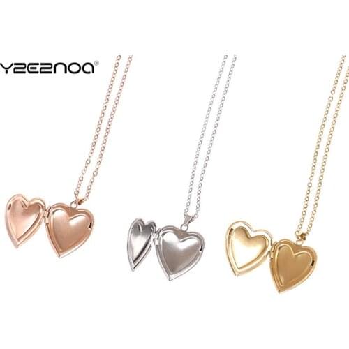 Family Pet Picture Necklace Family Love Gift Love Heart Locket Pendant Round Can Open For Women Men Openable Photo Frame Glossy