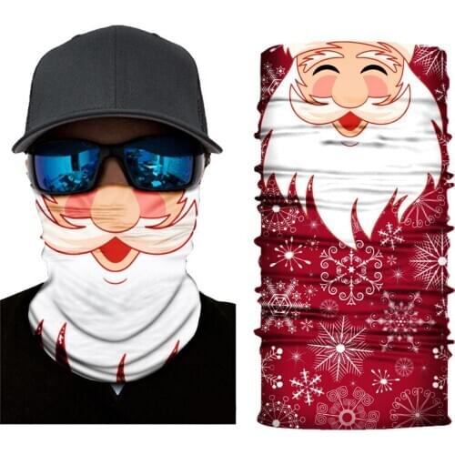 Christmas 3D Printed Bandana Scarf Women Men Party Face Mask Scarf Outdoor Headband Riding Masks Xmas Santa Claus Scarf