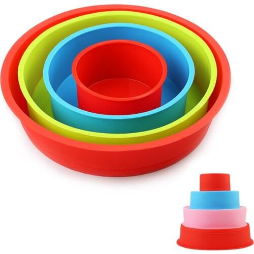 Silicone Cake Round Shape Mold Kitchen Bakeware DIY Desserts Baking Mold Mousse Cake Moulds Baking Pan Tools color random 4-10in