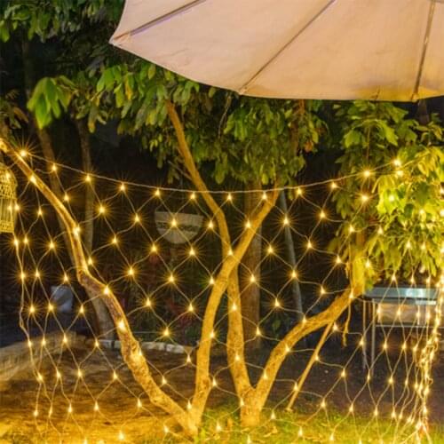 1.5x1.5M 3x2M LED Net Mesh Fairy String Light Garland Window Curtain Christmas Fairy Light Wedding Party Background Holiday