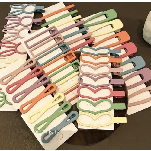 7 Pcs New Lovely Heart Candy Color Girls Hairpins Hair Clip Kids Headwear Children Accessories Baby Bb Clips