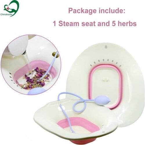 1 Pc Hot Selling Yoni Steam Seat Feminine Hygiene Vaginal Steamer Sitz Bath Bowl Woman Vagina Cleaner With 5 Bags Natural Herbs