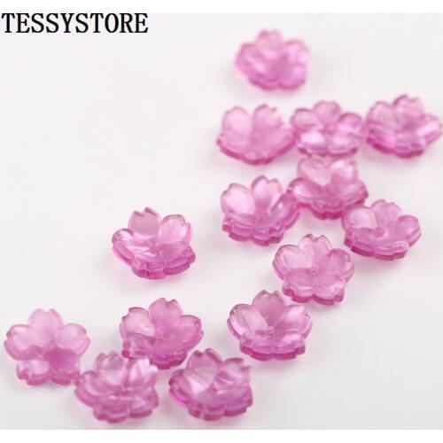 10pcs Acrylic Acetate Small Flower Shape Beads Five Petals Flower Spacer Beads For Jewelry Making Hairpin Bracelet Accessories