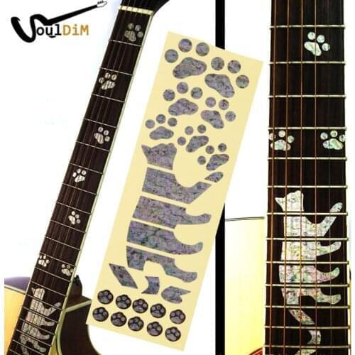 10Pcs DIY Imitate Abalone Blossom Acoustic Guitar Bass Electric Guitar Inlay Sticker Fingerboard Decals Stick on guitar neck