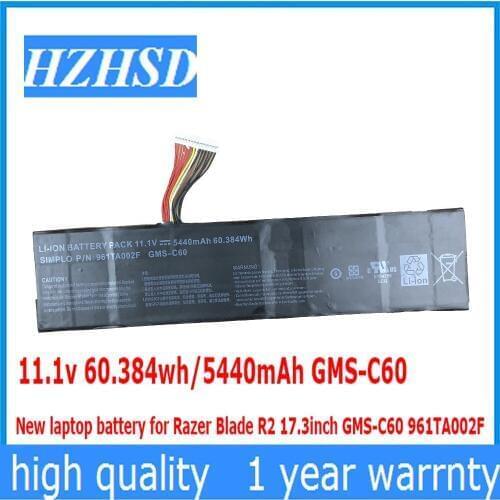 11.1v 60.384wh/5440mAh GMS-C60 New laptop battery for Blade R2 17.3inch GMS-C60 961TA002F