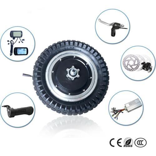 12 inch electric hub motor wheel with LCD Throttle brake lever e bike conversion kit 48v 250w 350w BLDC hub motor narrow tire