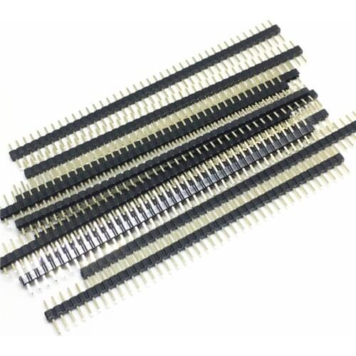 20pcs/lot 40pin header male pitch 1.27mm 40 Pin Male Single Row Pin Header Strip 1x40P