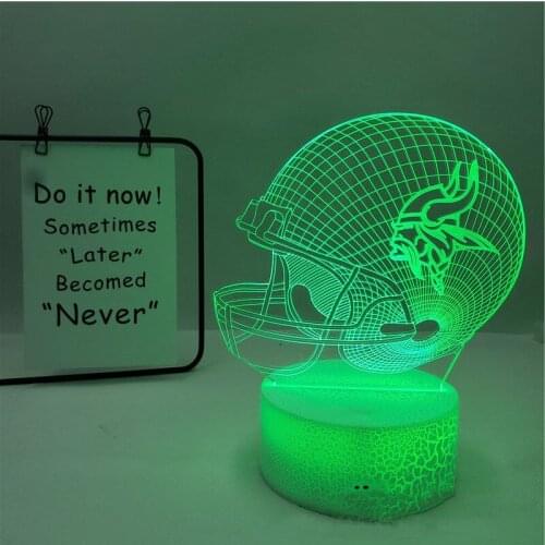 Rugby Ball Cap 3D Moon Lamp Led Teen Room Bedroom Night Light Personalized Gifts 16 Colours Variable Projector