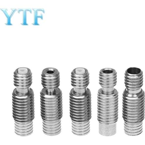 3D Printers Parts Stainless Steel E3DV6 Throat Bowden Tube Long Thread For 1.75mm 3mm Filament Full Metal Part Bore 10pcs