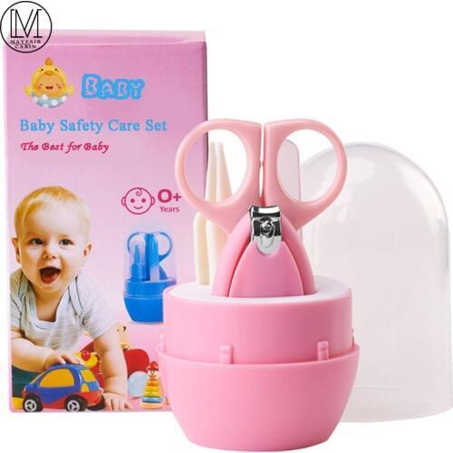 4pcs Baby Healthcare Kits Baby Nail Care Set Infant Finger Trimmer Scissors Nail Clippers with Storage Box for Travel Baby Care
