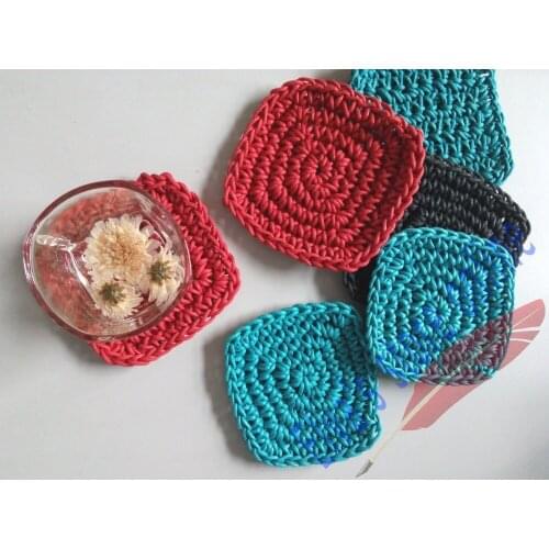 4pcs Hand Knitting Mat Pad High-quality Table Decoration Accessories Suit Mat for Teacup or Coffee Cup