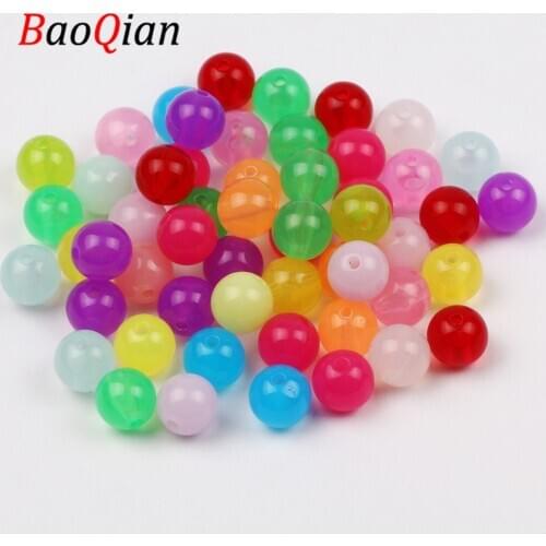 6/8/10/12/14/16/18/20mm Mixed Colors Loose Round Acrylic Beads For Jewelry Making Diy Charm Necklace Bracelet Beaded Accessories