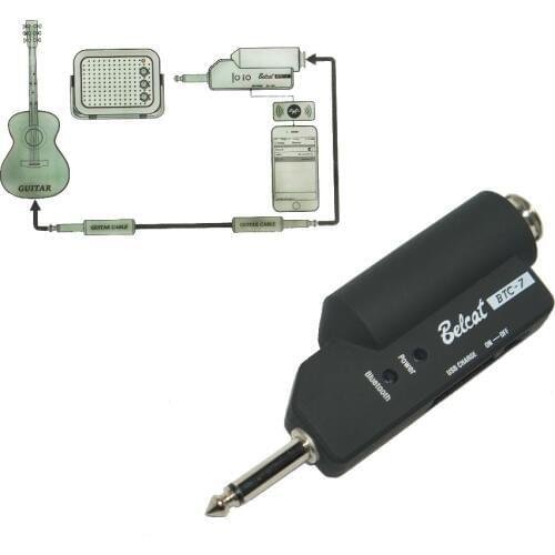 Free shipping!Guitar&Amplifier Bluetooth receiver from phone plug Playing guitar with songs sent from your phone Bluetooth to it