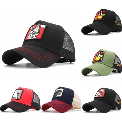 New Summer Embroidery Trucker Cap Mesh Snapback Hip Hop Hats For Men Embroidery Animal Baseball Hat Outdoor Fashion Sun Hats