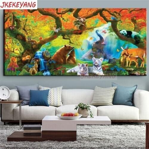 Large 5D Diy diamond painting Animal Paradise Diamond Mosaic Rhinestone Embroidery cross stitch Y3536