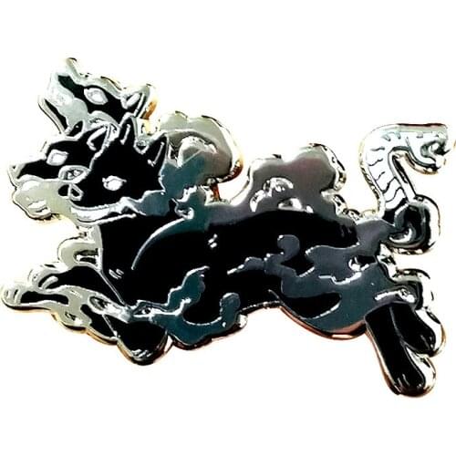 HOSENG Ferocious Three-Headed Dog Brooch Greek Mythology Underworld Watchdog Beast Cartoon Enamel Jewelry Alloy Pin Gift HS_878