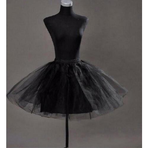 Black Red No Hoop Short Petticoat Crinoline For Girls Tutu Skirt A Line Ball Gown Underskirt jupon robe de mariee