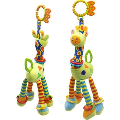 Baby Crib Bed Hanging Toys Stroller Rattles Teether Cute Educational Plush Giraffe Toys For Newborn 0-12 Months