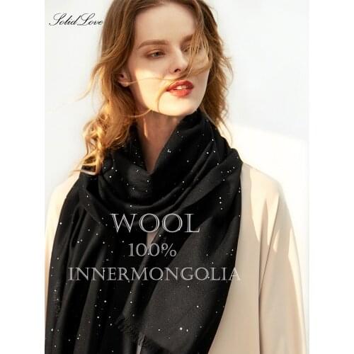 Designer Winter Warm Wool Scarf For Women/Lady Soft Wool Pashmina Shawls Flower Embroidery Cashmere Female Wraps Capes foulard