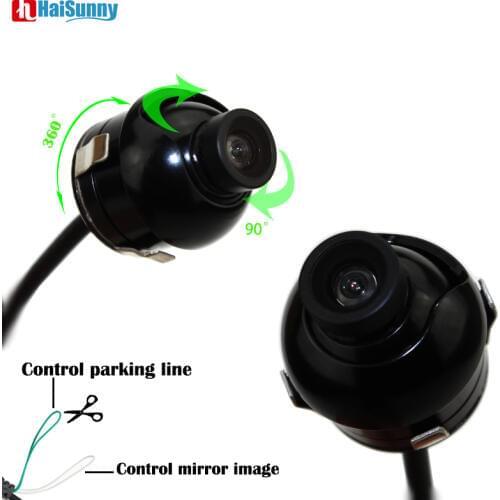 HaiSunny 360 Degree Vehicle Rearview Camera Car Rear Front Side Round View Reverse Camera with Multi-function Switcher Cable