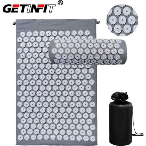 Getinfit New Acupressure mat Massager Cushion Massage Yoga Mat Relieve Stress Back Body Pain Spike Mat Massage Mat With Bag