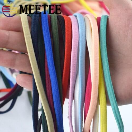 Meetee 5/10/20M 5mm Thickened Color Elastic Rope Rubber Band Thick Bands DIY Head Ropes Belt Sew Scrapbooking Accessories EB018