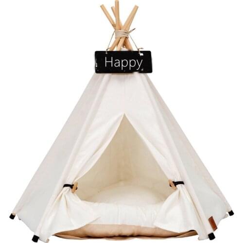 Washable Pet Tent House Cat Bed Portable Teepee With Thick Cushion And 8 Styles Available For Dog Puppy Excursion Outdoor Indoor