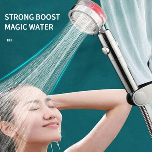 One Button Stop Water Showerhead Pressure Boosting Shower Head Handheld Detachable Home Bathroom Water Sprayer Shower Head