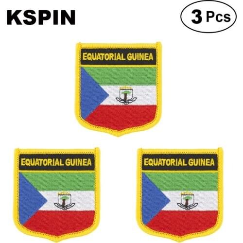 Equatorial Guinea Shiled Shape flag patches national flag patches for Cothing DIY Decoration