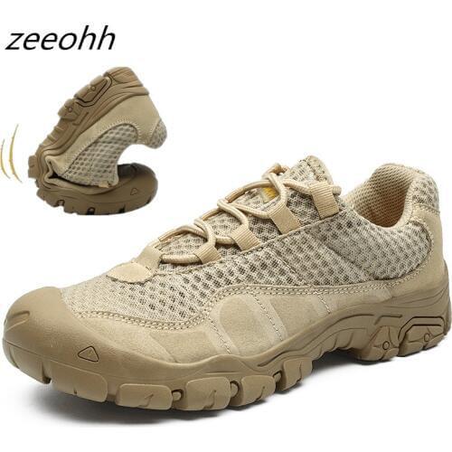 New Men Comfortable Non-Slip Hiking Shoes Cow Suede Sneakers Men Breathable Hiking Boots Four Seasons Anti-Slip Trekking Shoes