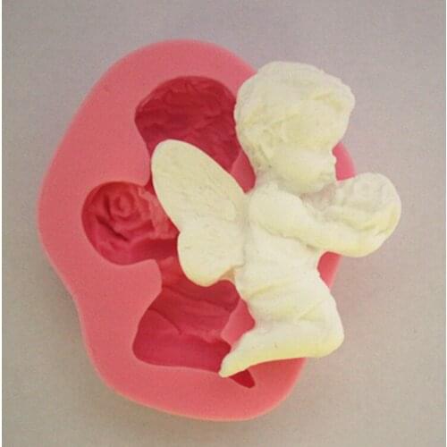 New Silicone 3d floewr angel Fondant Silicone Sugar Craft Molds DIY Cake Decorating FM240