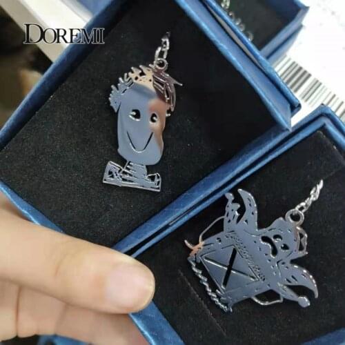 DOREMI Customized Childrens Drawing Necklace Stainless Steel Kids Art Child Artwork Personalized Necklace Custom Name LOGO
