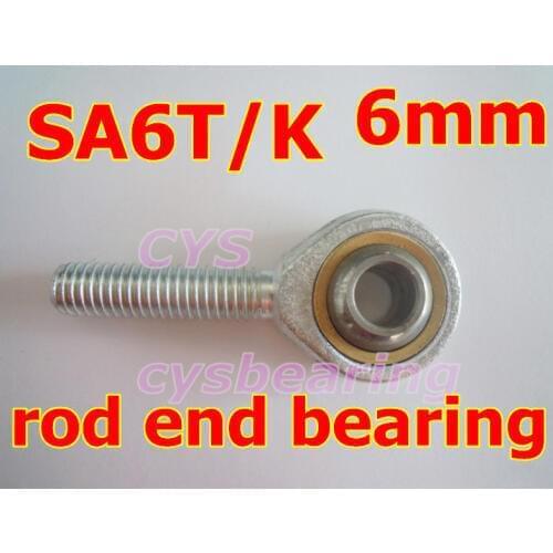 M6 fish eye SA6T/K SAKB6F GAKFWR6FW male metric right hand threaded M6X1 rod ends joint bearing