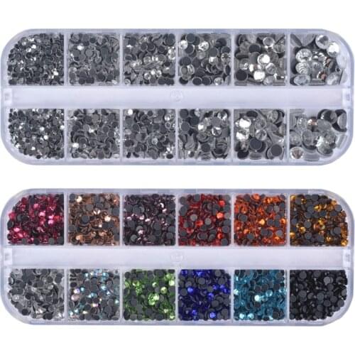 DMC Super Bright Glass Strass Iron On Hotfix Rhinestones For Fabric garment/Nail Art clothes Mixed Size 12 Grid 2100pcs
