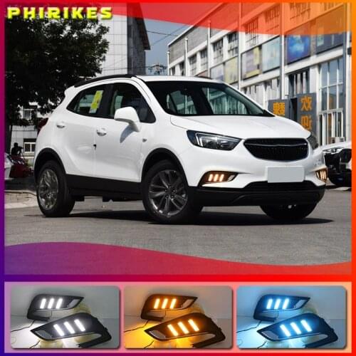 2pcs LED For Buick Encore Opel mokka 2017 2018 Driving DRL Daytime Running Light fog lamp Relay LED DRL Daylights