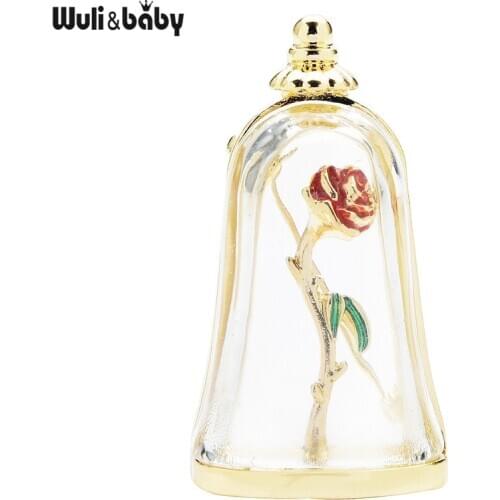 Wuli&baby Enamel Rose Brooches Women Vintage Palace Style Party Office Brooch Pins Valentins Day Gifts