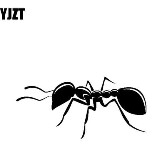YJZT 15.2CM*7.2CM Ant Insect Vinyl Artistic Decal Car Sticker Black/Silver C19-0461